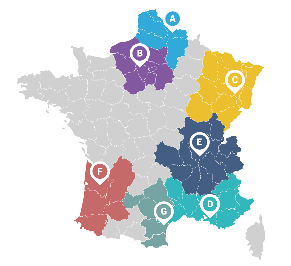 Carte des centres de démantèlement en France - Pando Racyclage