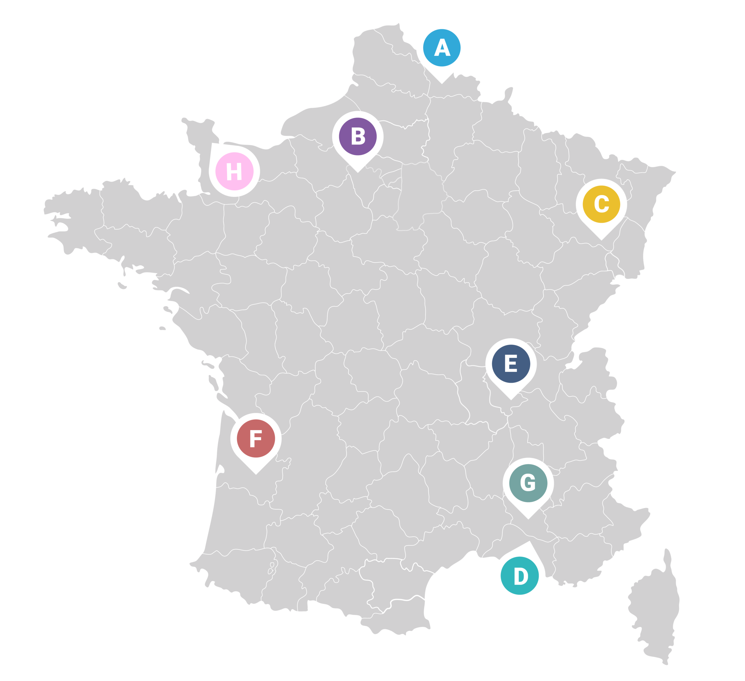 Carte des centres de démantèlement en France - Pando Racyclage
